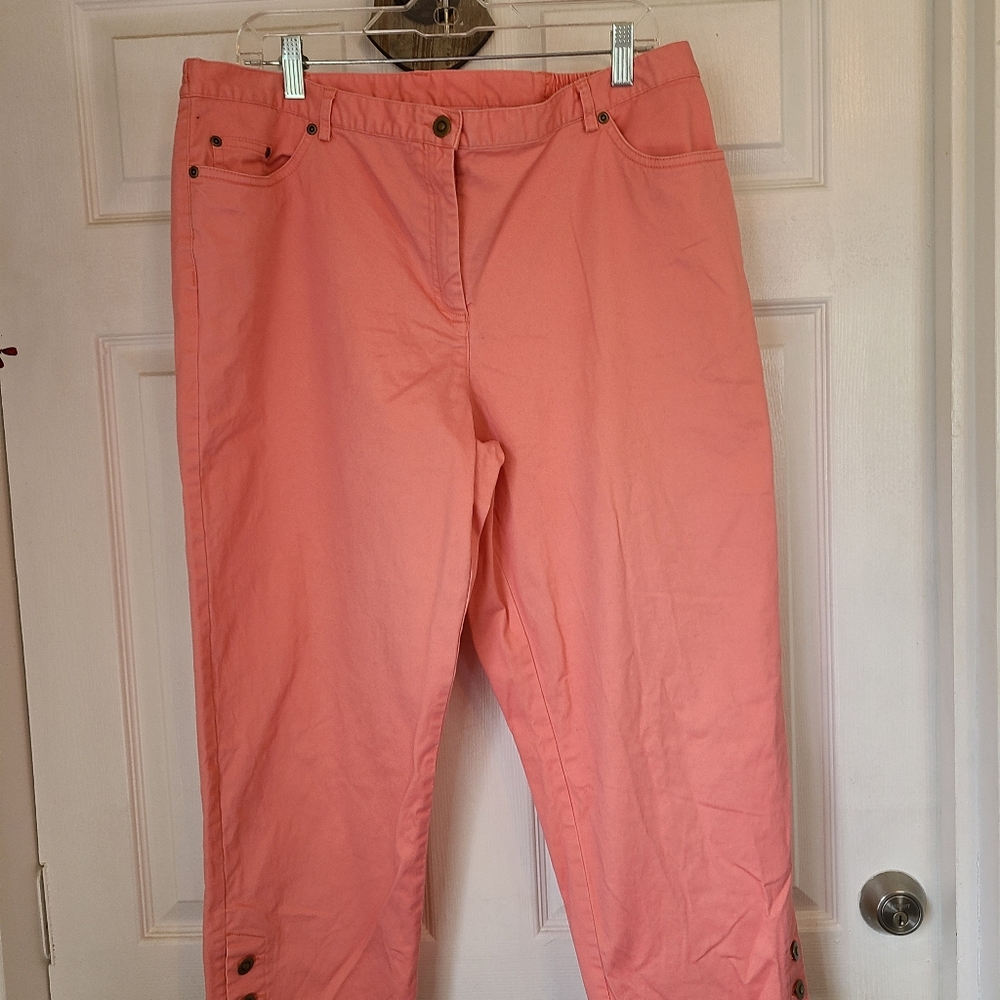 Ruby Rd Woman's Capri's, Size: 16 Color: Coral - image 2